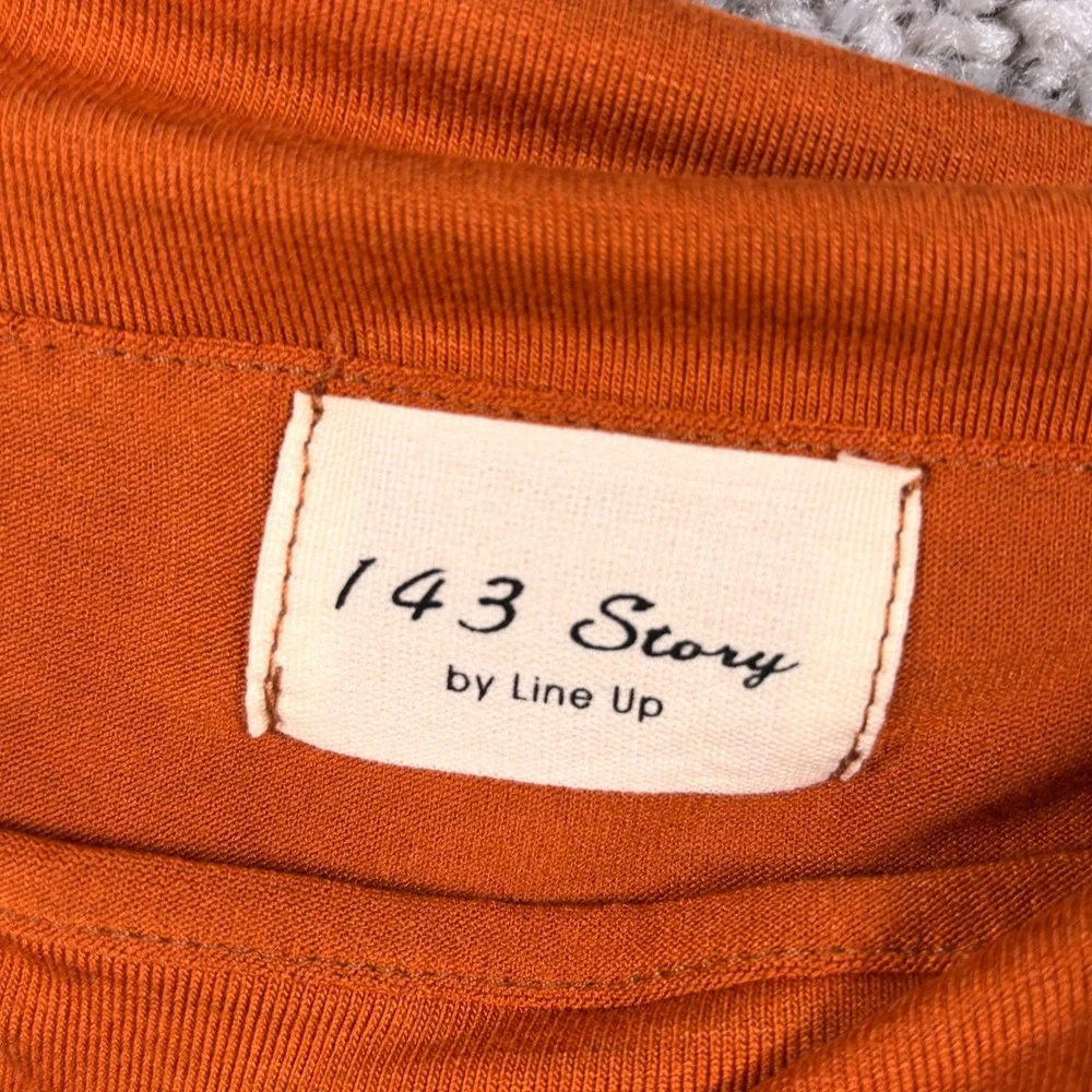 143 Story by Line Up Women Burnt Orange One Shoulder Long Sleeve Bodysuit S - Picture 2 of 8